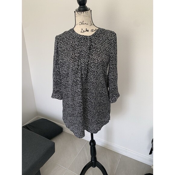 Pea In A Pod Tunic Satin Patterned Blouse Size S - Picture 1 of 5